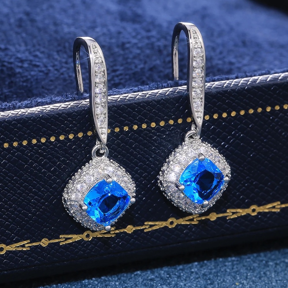 Crystal Dangle Drop Earrings - Picture 7 of 11